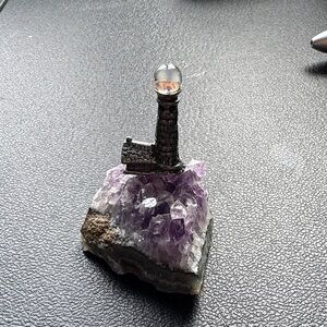 Elegant Purple and Silver Lighthouse Decor